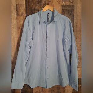Lululemon Mens XXL Long Sleeve Button Up Shirt Blue One Thing At A Time